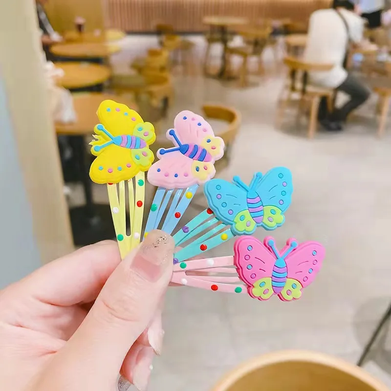 Cute rainbow colorful butterfly hairpin  hair clip set kids hair accessories