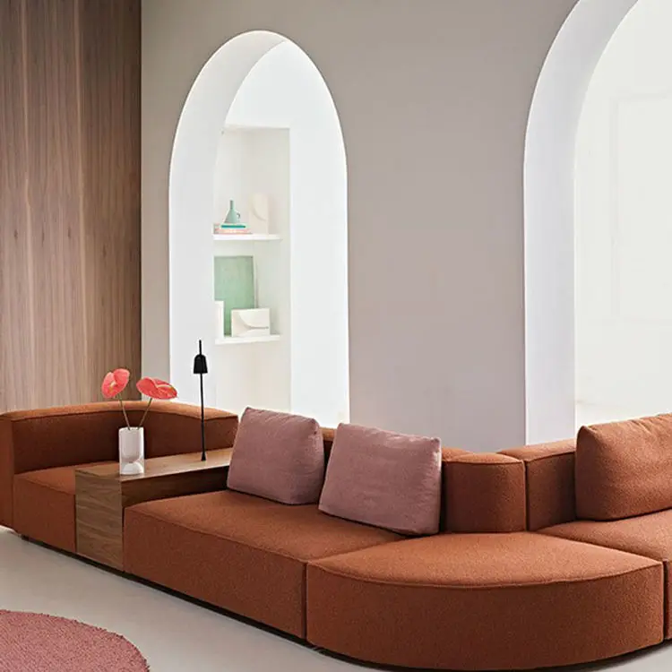 modern hotel lobby sofa set 7 seater fabric brown velvet sectional sofas s shaped sofa set for living room