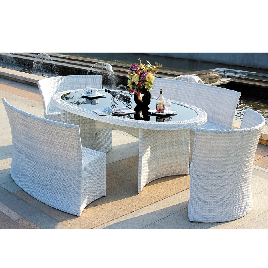 Factory price Outdoor circular round patio furniture set garden dining set rattan garden set