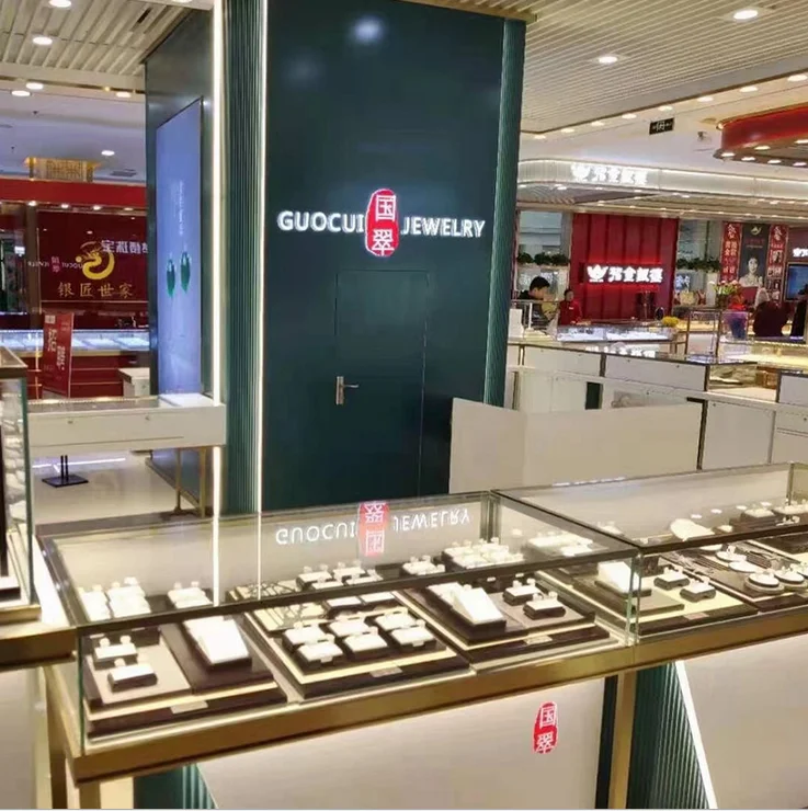 Hot Selling Window Front Counter Design Round Glass Jewelry Display Cabinet Showcase for Jewelry Store