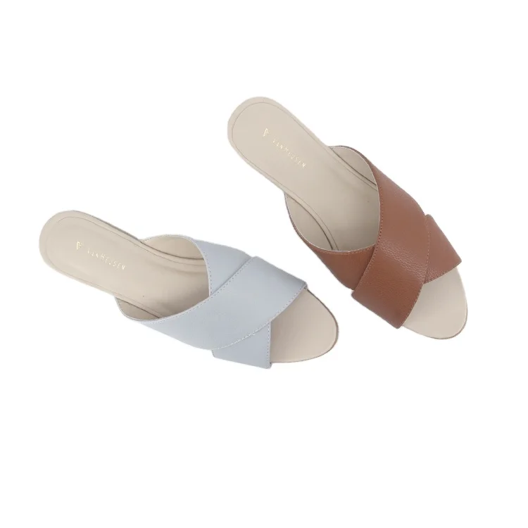 Hot Sell Fashion Pu Summer Slippers Flat Sandals For Women