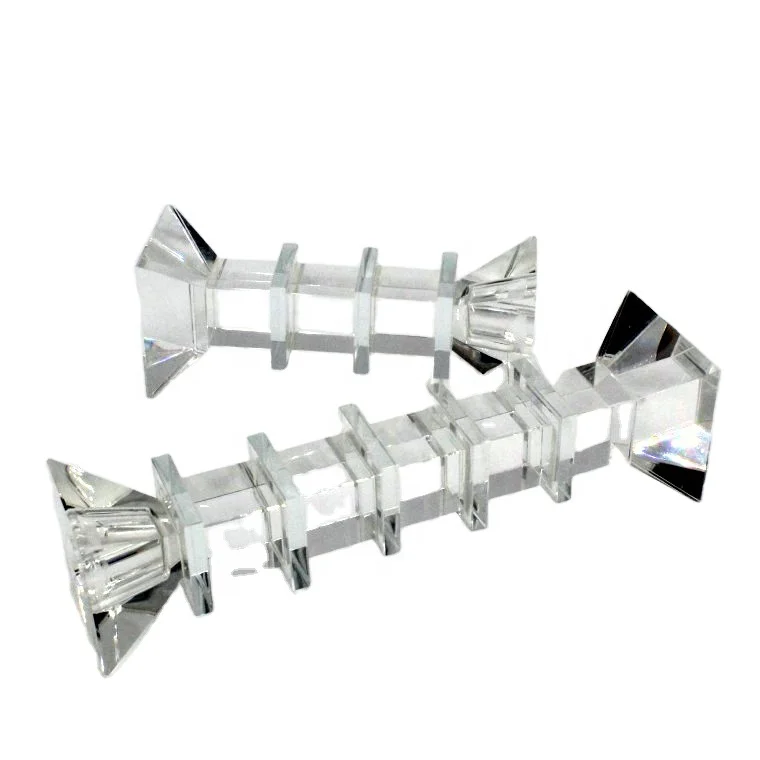 Wholesale k9 New Design smart black & white Tea Light Mini tealight crystal candle holder glass unique crystal candlestick