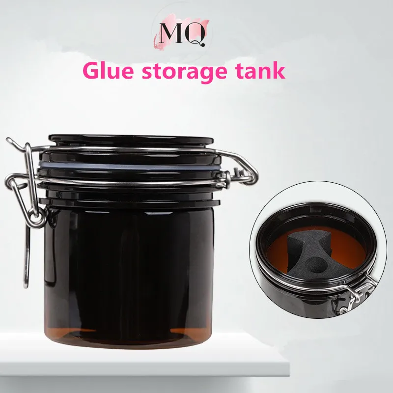 Large volume wholesale sealed storage eyelash glue storage tank Grafting eyelash extension glue hot sell sealed container