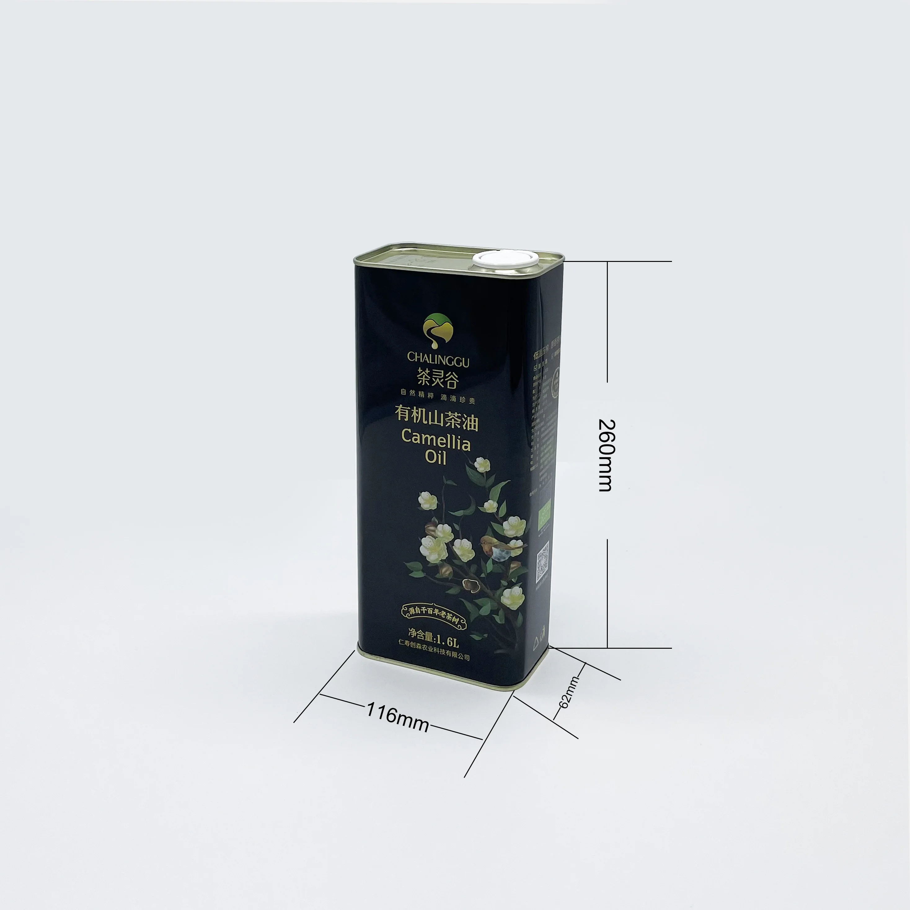 High quality product food grade tinplate 1.6L metal tin cans for camellia oil storage