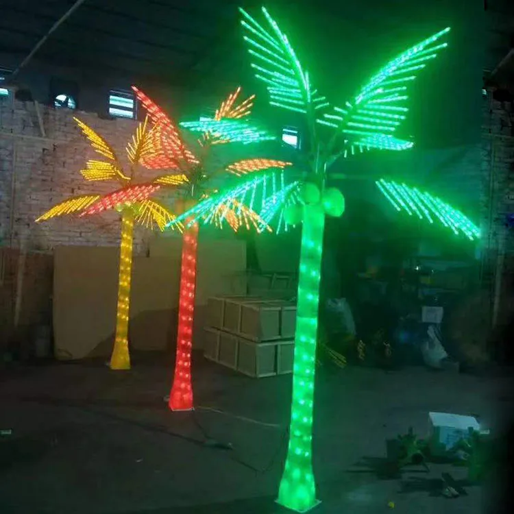 Прямые продажи с фабрики, водонепроницаемые искусственные светодиодные наружные освещенные пальмы