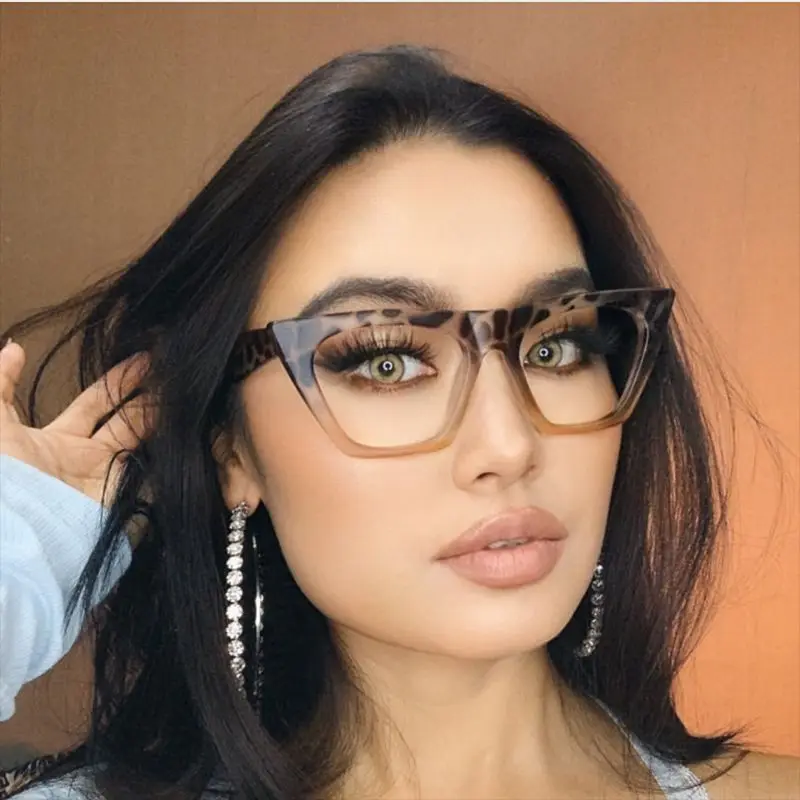 Big Cateye Design Fashion Sun Glasses Prescription Eye Glasses Optical Frames for Women Without Nose Pad