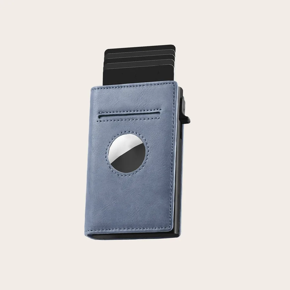 Men rfid blocking slim minimalist automatic smart wallet leather pop up card holder