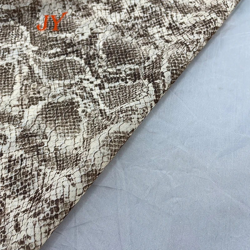 WF081 Wholesale custom digital print cheap  snakeskin Print Silk Chiffon Fabric SMALL MOQ
