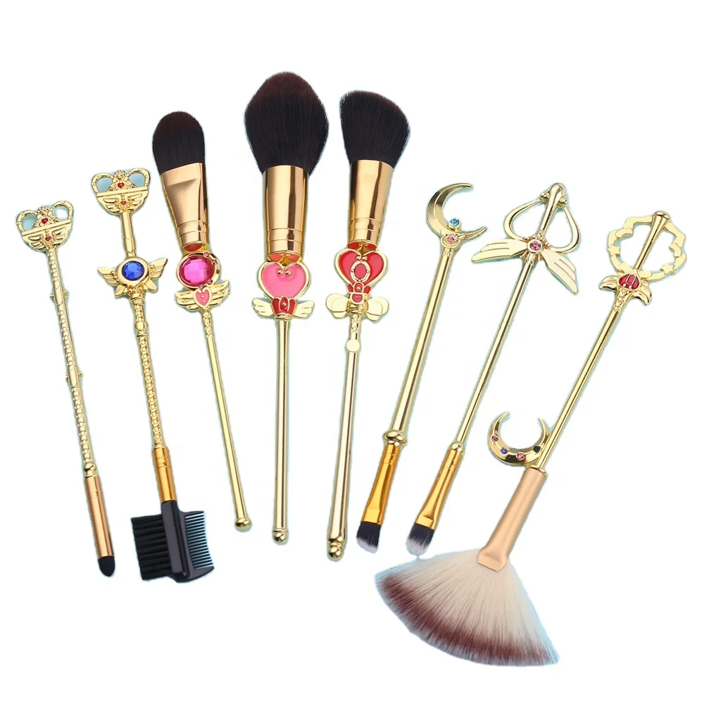 
Dropshipping Make Up Accessories 2021 Maquillaje Brochas Gold 8 Pcs Anime Sailor Moon Makeup Brush Set Beauty Supplies Cosmetic 