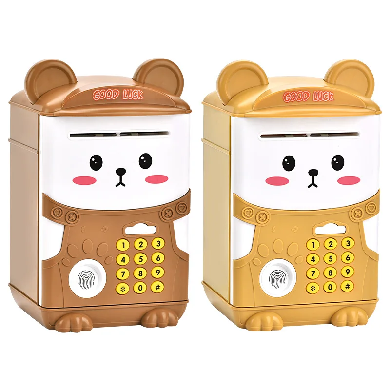 Cute Piggy Bank Toy Electronic Mini ATM Savings Machine with Password & Fingerprint Unlocking money box