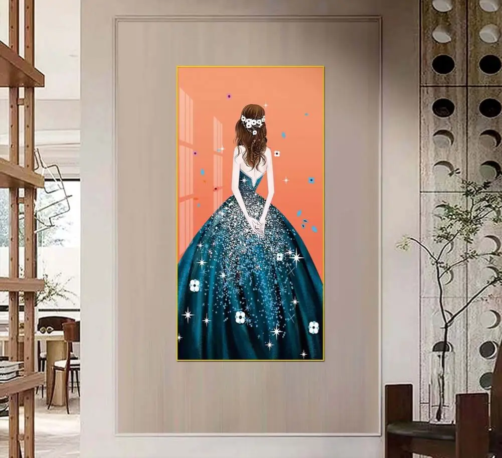 Original Art Modern Female Portrait Wall Painting Woman for Home Decoration Custom ink print on acrylic board for Living Room