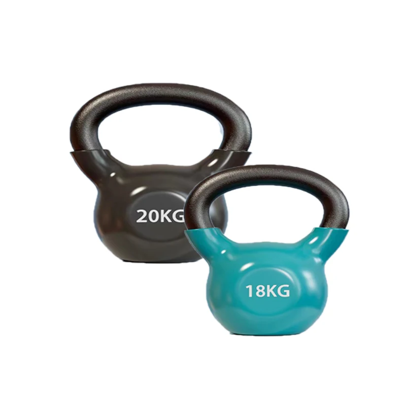 Hot selling cheap Solid Cast Iron Kettlebell Portable Gym Fitness Equipment Men Women Colorful Plastic Dipping Kettlebell
