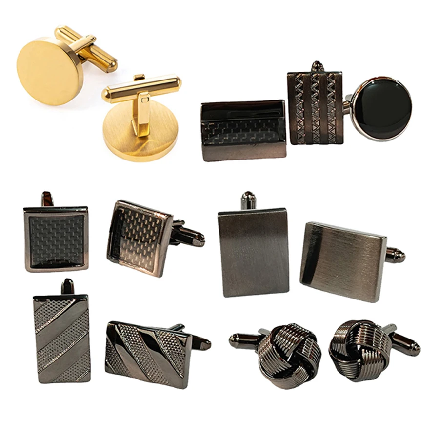 Wholesale Stainless Steel Cufflink Elegant Women Cufflink Fashion Luxury Square Crystal Cuff Button Male French Shirt Cuff Link