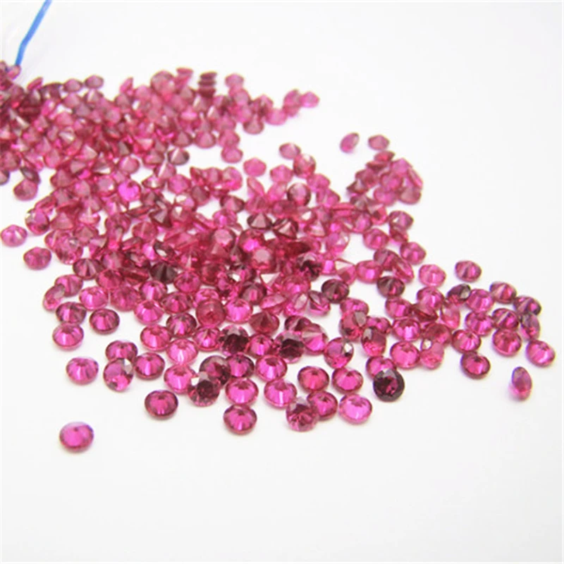 
synthetic type lab created ruby red gemstone for necklace 