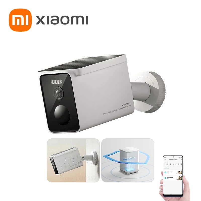 Global Version Xiaomi Solar Outdoor Camera Set BW400 Pro Solar-Powered Battery Full-Color Night Vision Alexa Cloud Storage