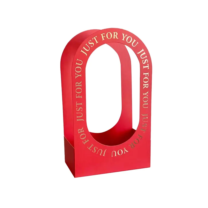 New Minimalist Hollowed Out Handheld Portable Flower Basket Paper Flower Arrangement Paper Box Packaging