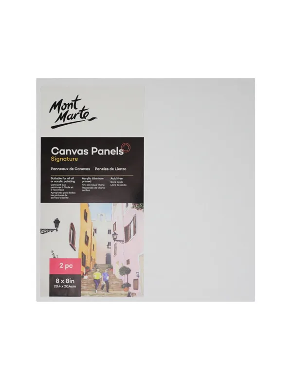 Mont Marte Canvas Panels 2 pk 20.4x20.4cm canvas board canvas panels for painting