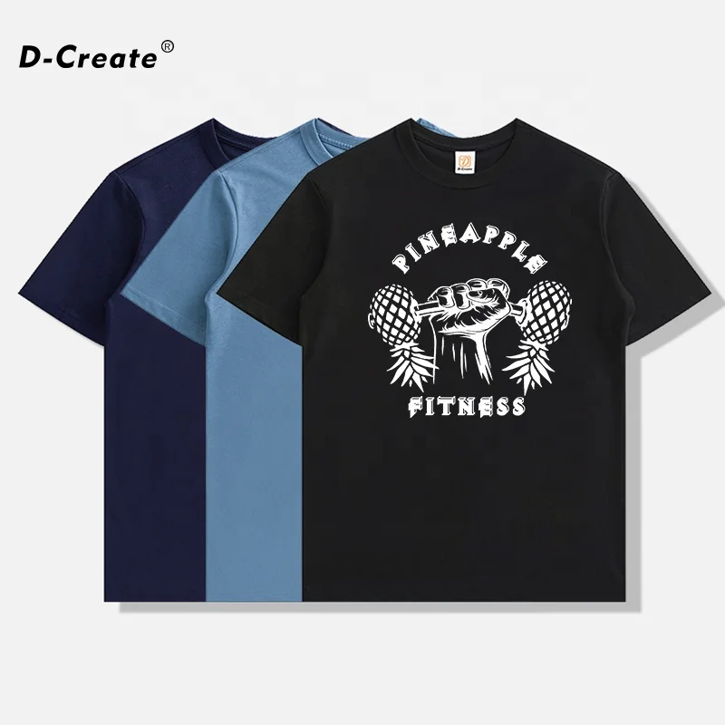 
Hot Sale On Amazon Unisex T Shirts 100% Cotton 180gsm Style Pineapple Print T Shirts 