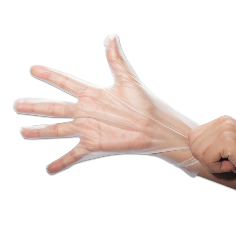 Tpe gloves disposable plastic tpe gloves 500 pairs disposable clear plastic pe gloves food