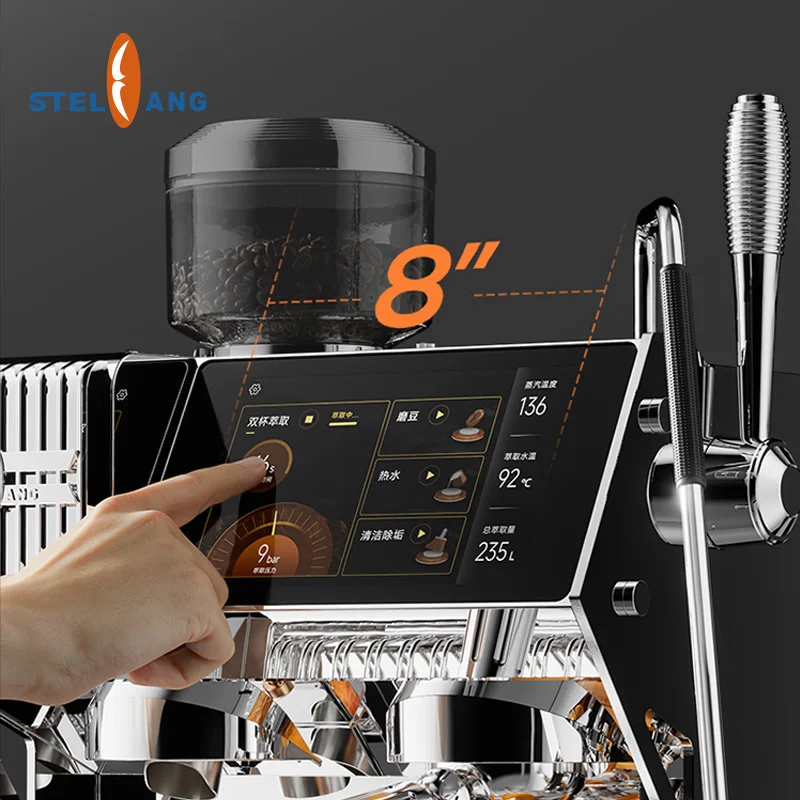 Comercial Italian Self Service Semi Professional Stainless Steel Espresso Coffee Machine For Cafe