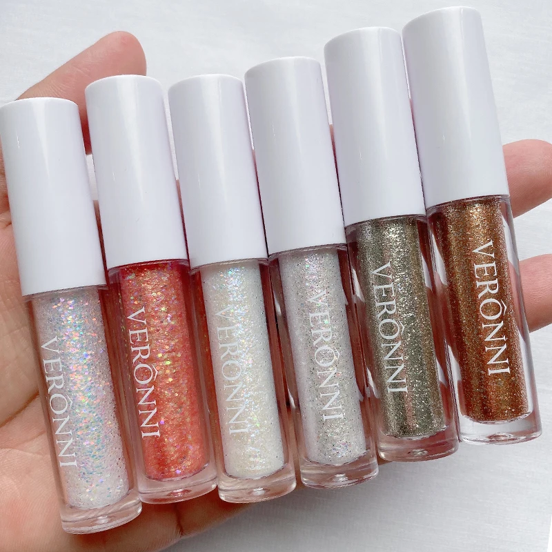 6 Color Glitter Liquid Eyeshadow Liquid Glitter Sequins Shimmer Cosmetic Liquid Eyeshadow