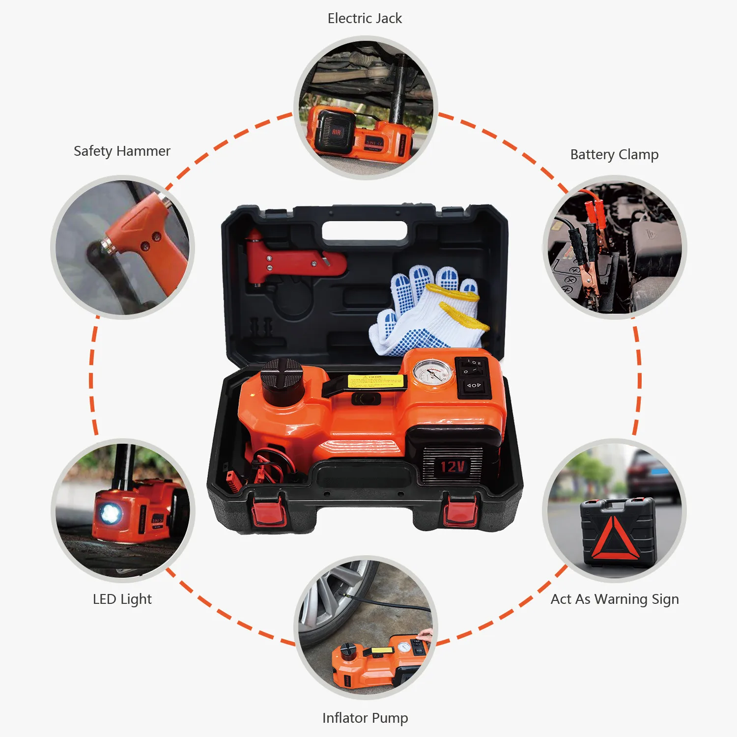 Car hydraulic jacks with spare fuses new type car jack lift with new tools and flexible lifting rang effective air car jack