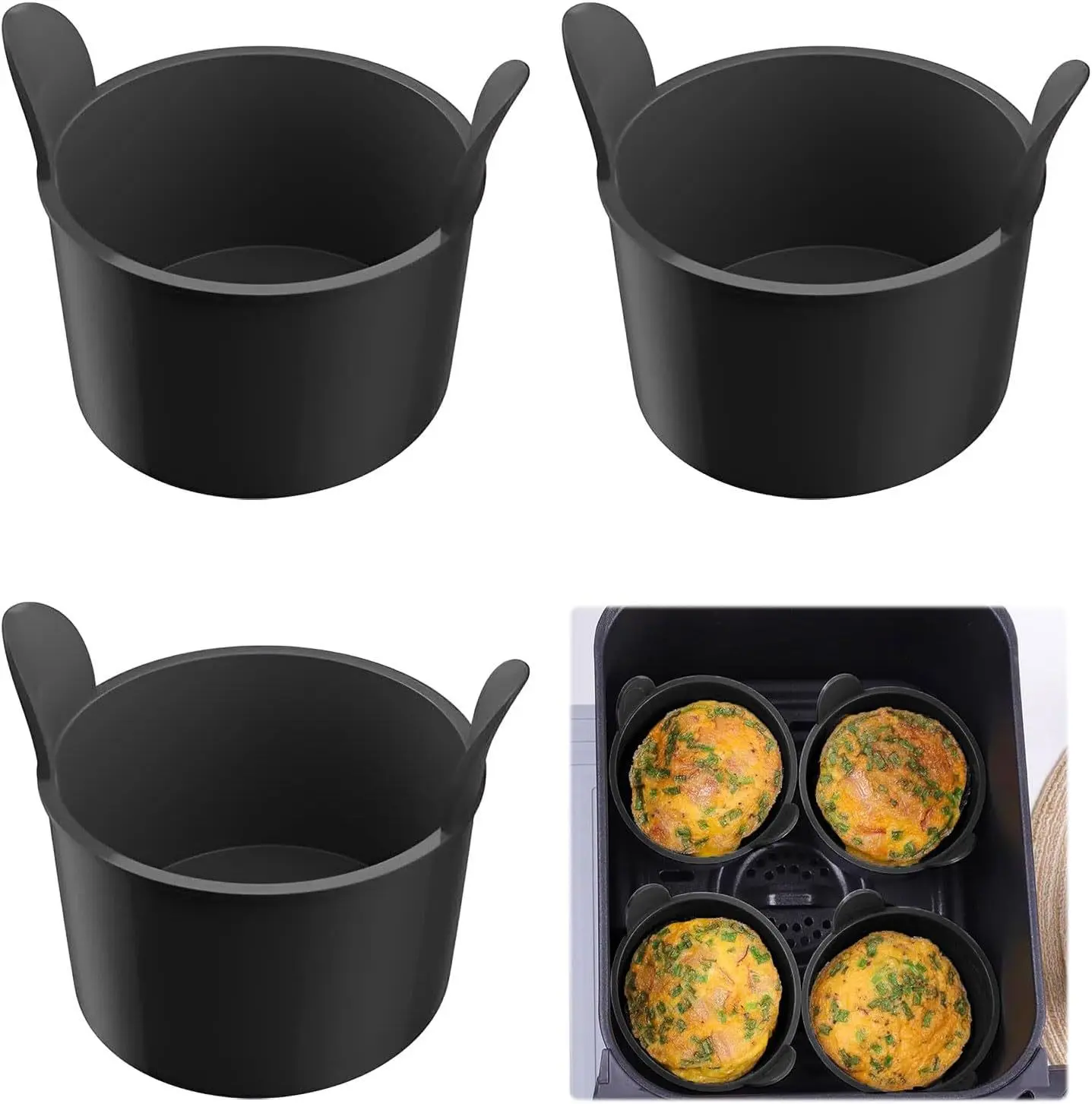 New Reusable Non-stick Food Grade Silicone Egg Cooking Mold Egg Cooker Mould Egg Cup Poacher For Air Fryer