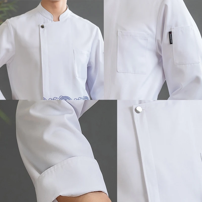 New Design High Quality Restaurant uniforms Cook Kitchen Chef Waiter Uniform used work clothes For Men