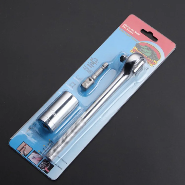 Multi-function 7-19mm Magic Sleeve Socket Wrench Extension Bar Ratchet 3PCS Gator Grip Set
