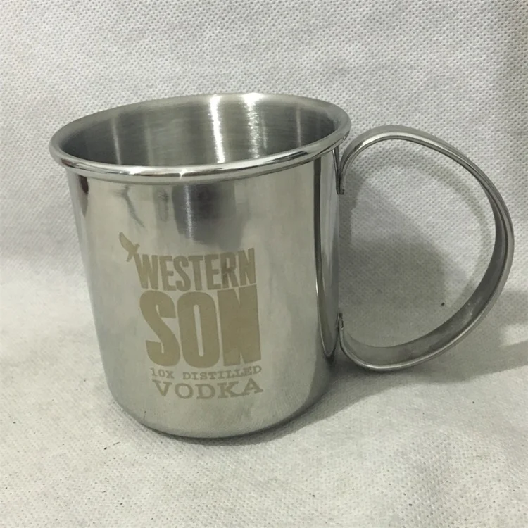 16oz Food Grade Moscow Mule Hammered Drum Silver Copper Plated Drinking Coffee Beer Cocktail Vodka Mint Julep Ginger Tea Mug Cup