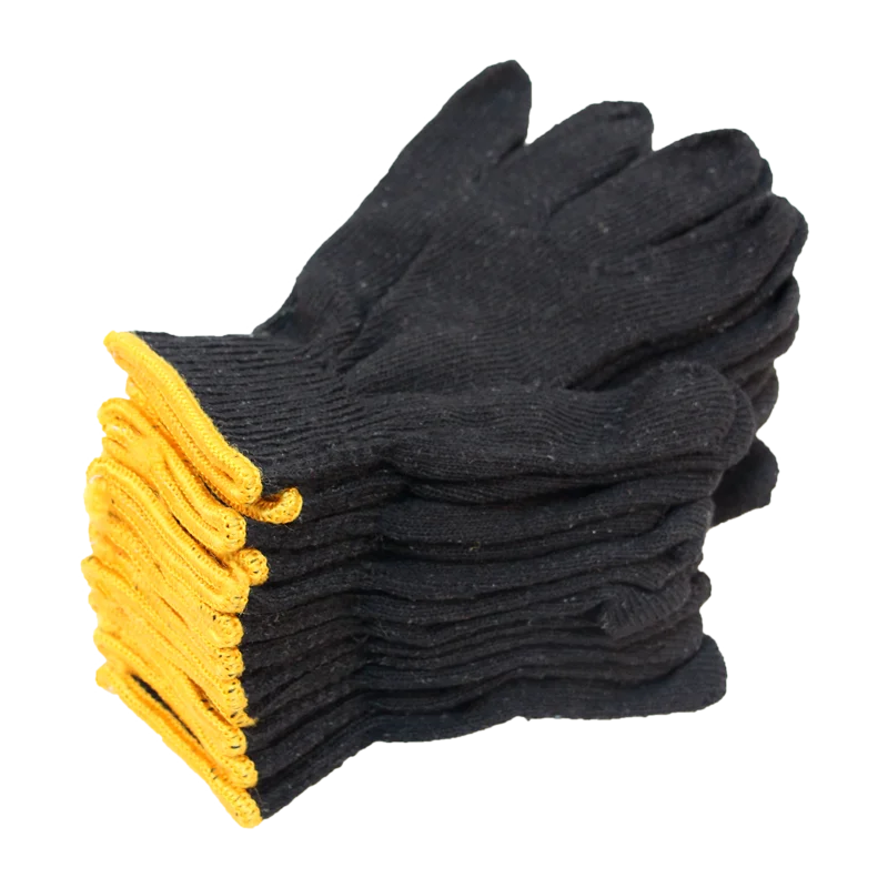 Thickness 600g wear resistant breathable cotton knitted guantes de trabajo knitted yarn work hand gloves for construction