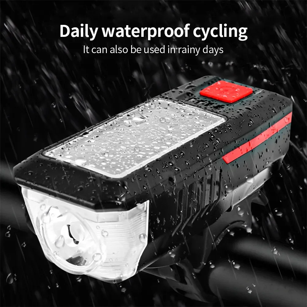 Multi Function Solar bike lights USB Solar Rechargeable Bike Light With Horn Speaker Power Bank Bicycle Light cycling equipment