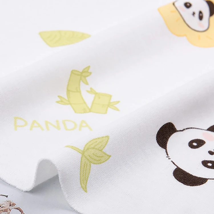 Hot selling digital printed cartoon 4 way stretch spandex bamboo cotton fabric roll 230 gsm for baby