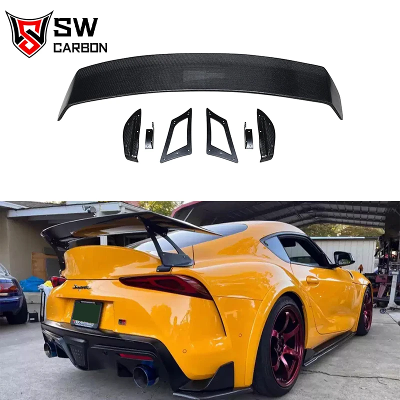 Supra A90 Carbon Fiber Vol Style Rear Wing Rear Trunk Splitter Rear Spoiler Body Kit for Toyota Supra GR MK5 A91 A90  2019+