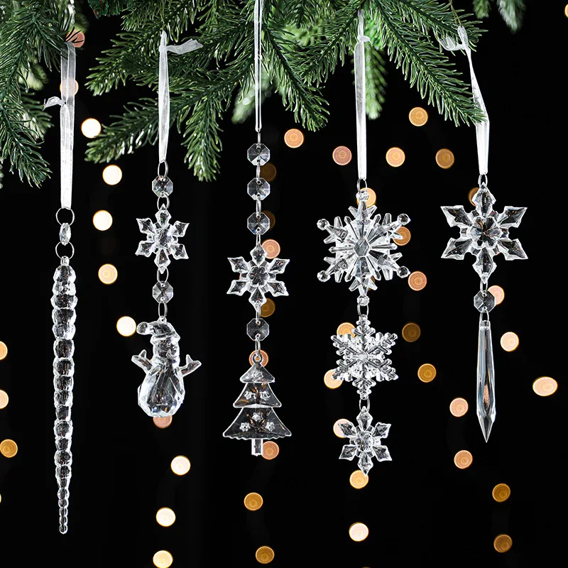 Transparent icicles Hanging Christmas Tree Decorations Pendant angel pendant acrylic christmas tree ornament