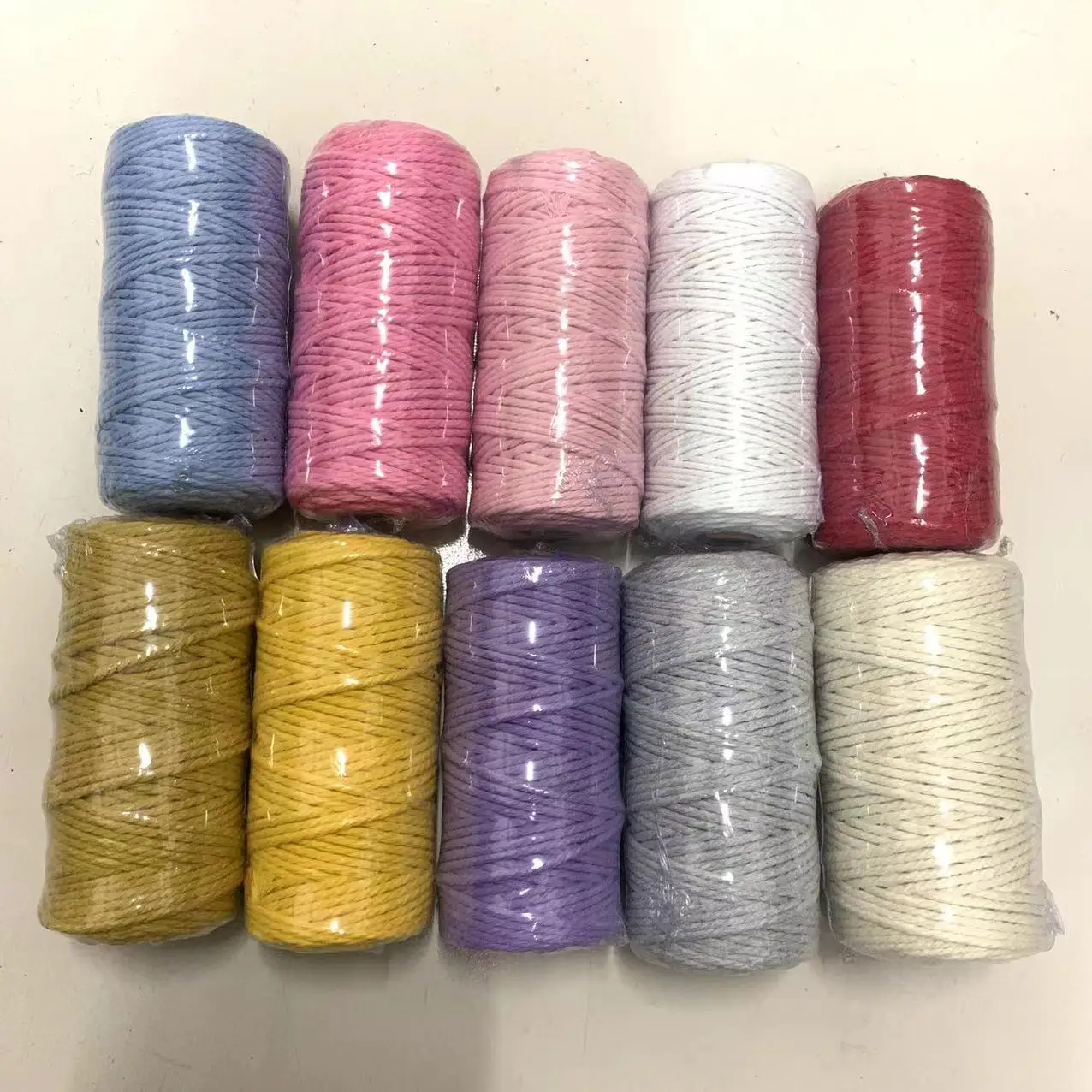 Wholesale High Quality Braided Rope String White Cotton Rope Twine Twisted Cord