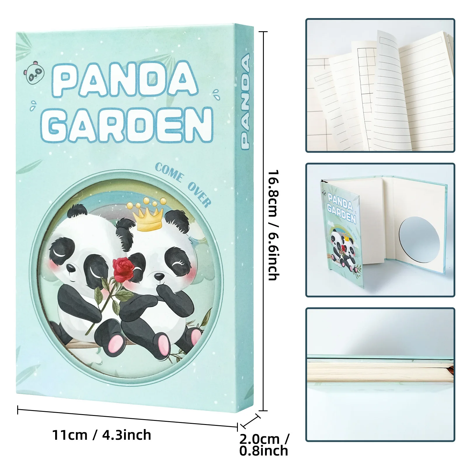 Panda Stationary Cartoon Mini Cute Panda Notebook Notepad Portable Hardcover