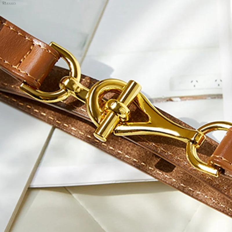 SANKO shiny gold fashion accessories brass interlock custom belt buckle manufacturer