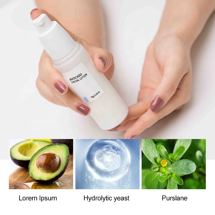 Custom Logo Korean Moisturizing Avocado Lotion Repair Face Lotion Korea Best Face Lotion for Oily Skin