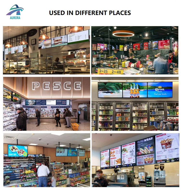 4k full HD monitor waterproof wall mounted digital signage LCD display with advertising screen for supermarket and store