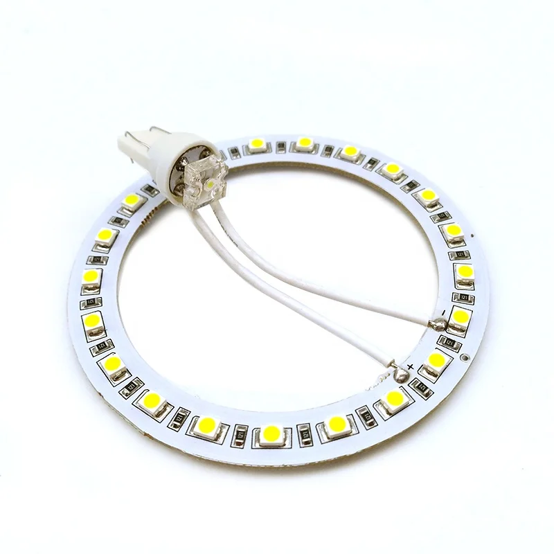 autodragons Print Logo/letter 194 #555 T10 Double Side 29 Leds White& White Color Pop Bumper Led Ring