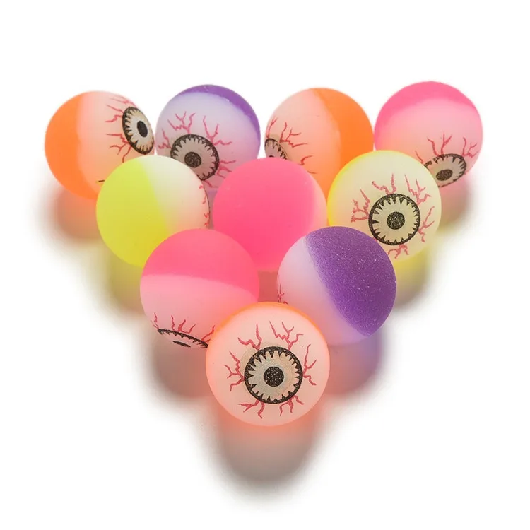 10 Pcs 32mm Funny Eyeball Candy Colors High Bounce Ball for Toy Machine Healthyandfit