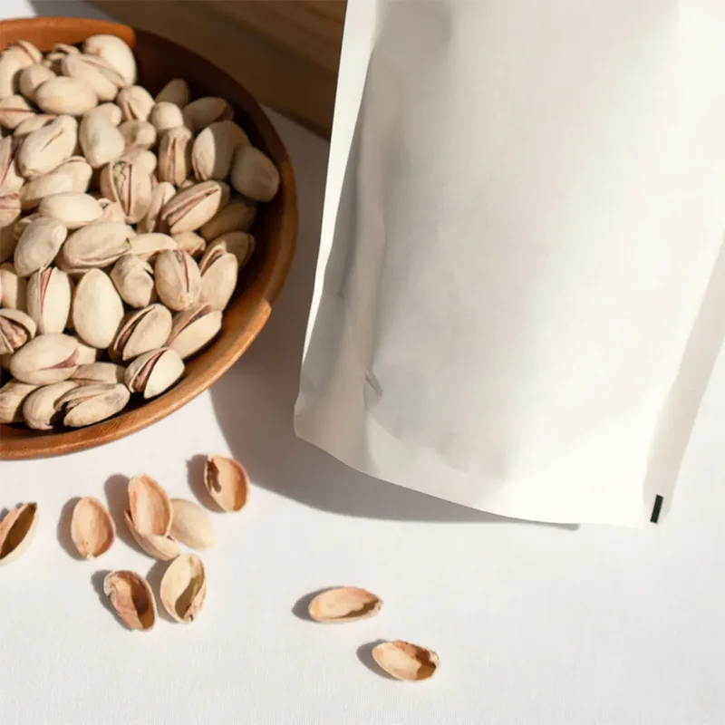 Fully Biodegradable Recyclable Reusable Zipper White Brown Clear Pla Compostable Stand Up Pouches