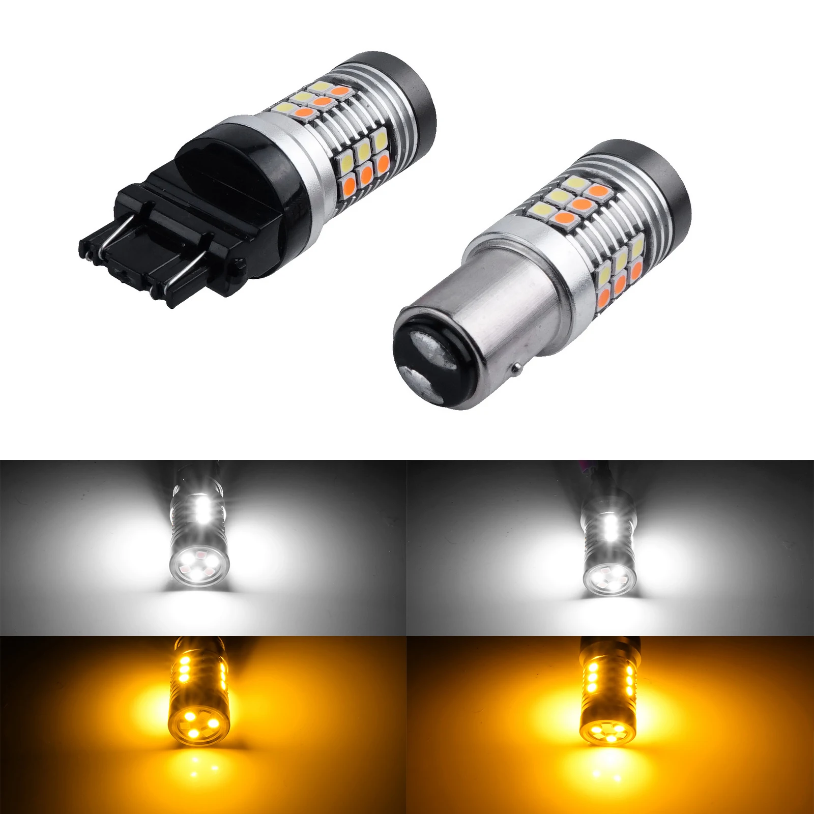  Внешний светодиодный светильник DRL 30SMD 3030 3157 7443 белый Янтарный 1157 светодиодные лампы