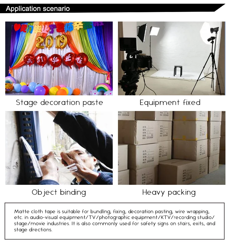 Hot Melt Shrinkage Professional Gaffer Tape High Adhesive 48mm 50 m Gaffe 2 3 Inch Stage Pro Natt Gaff Tape 3 In