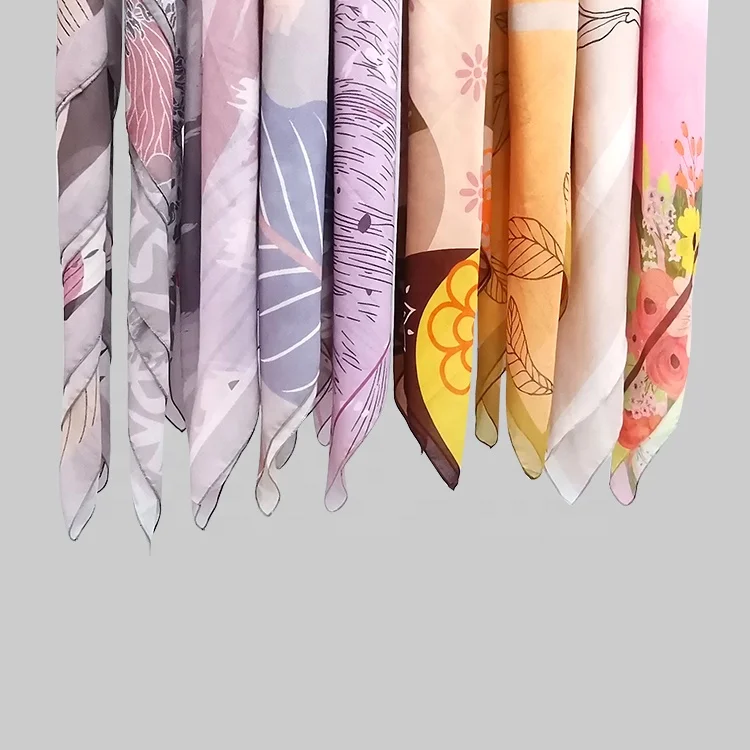 Ready to  ship cotton voile fabric kerudung tudung brong supplier tudung bawal printed bawal voile hijab