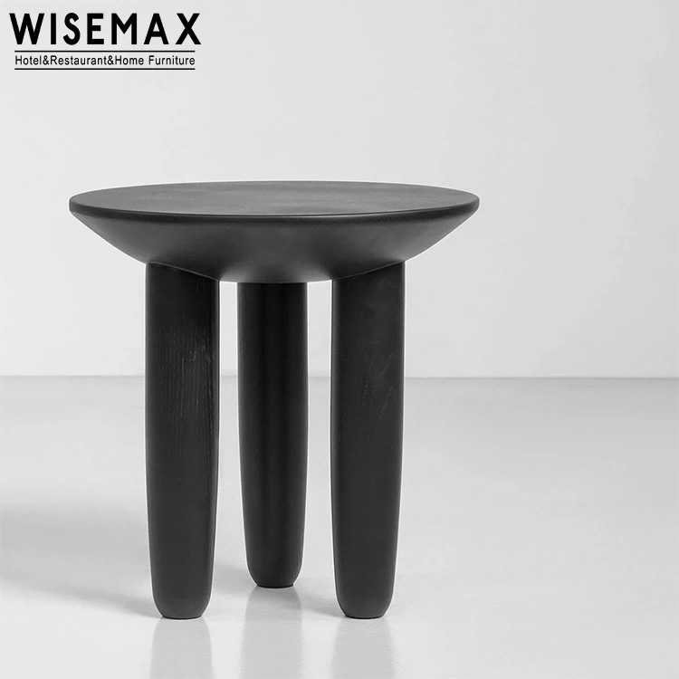 WISEMAX FURNITURE Manufacturer solid wood tea table set round coffee table sofa side tables with three legs