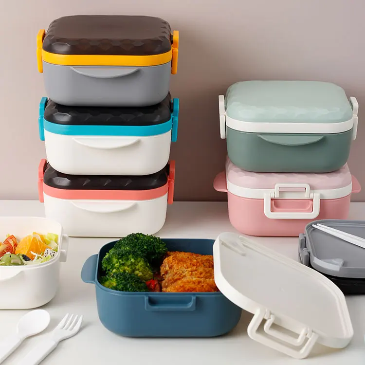 Japanese Rapid And Quick Plastic Soup Bowl Noodle Pot Ramen Cooker Ramen Bowl Bento Lunch Box With Lid Fork And Spoon