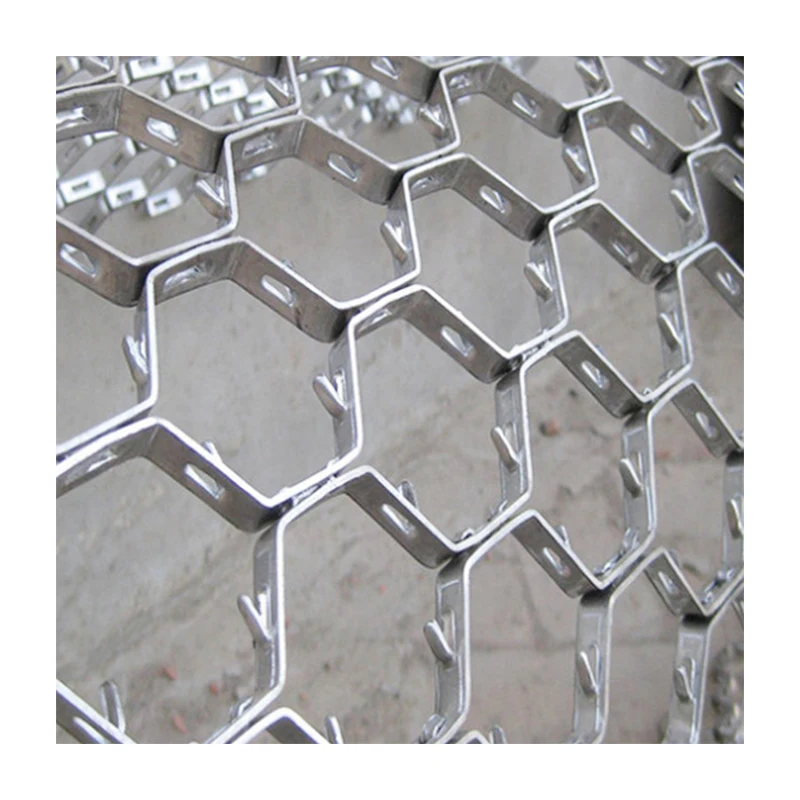 surface framework to hold cement or refractory hex steel grid