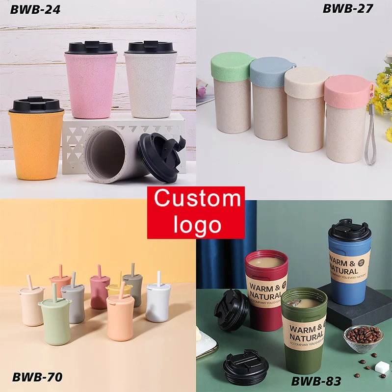 Custom logo gift cup New 2024 ceramic Mark plastic straw stainless steel cup a variety of promotional cups